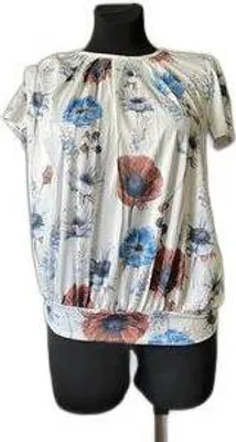 Immagine prodotto di CZIMOO camicia da donna, camicetta bianca con motivo floreale, taglia M