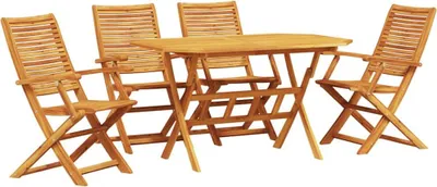 Immagine prodotto di vidaXL Set da pranzo da giardino 5 pezzi marrone in legno massiccio di acacia