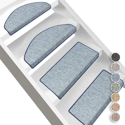 Produktbild von Stufenmatte Sabang Sisaloptik strapazierfähig & langlebig Stufenteppich Innen Blau Rechteckig