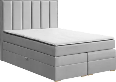 Produktbild von MALAGA 140 Boxspring Continentalbett (Light Grey - Bluvel 03)