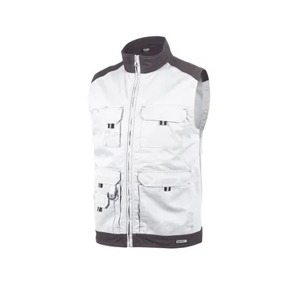 Obrázok produktu pre DASSY® Faro dvojfarebná letná vesta WHITE/CEMENT GREY veľkosť 2XL dĺžka: STANDARD