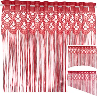 Produktbild von heimtexland ® Fadengardine Zuschneidbar Insektenschutz Vorhang Türvorhang Raumteiler Gardine Typ570 Bordeaux Rot 160x145