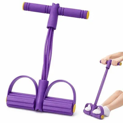 Productafbeelding van Pedaalweerstandsband met handgrepen - TPE-materiaal - buiktrainer voor full-body-training