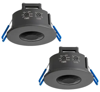 Produktbild von 2x Bewegungs Melder Unterputz 360° Einbau Montage Decke Infrarot Sensor SEBSON