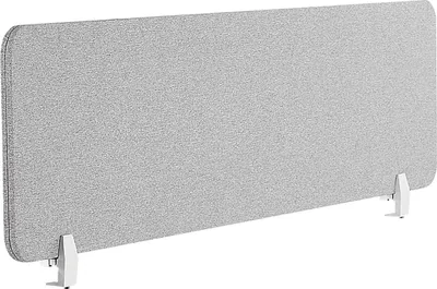 Obrázok produktu pre BELIANI Stolová prepážka svetlosivá PET materiál látkový poťah 160 x 40 cm akustický oddeľovač na pracovný stôl domáca kancelária