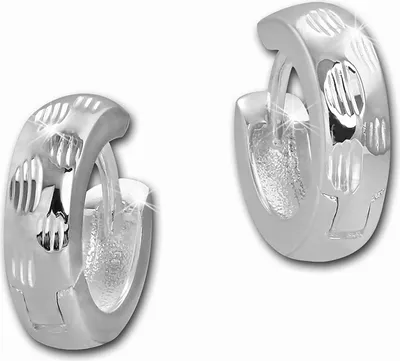Image de SilberDream Créoles 925 Bijoux en argent Dots 14mm Boucles d'oreilles femmes SDO4277J