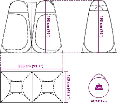 Produktbild von vidaXL Sichtschutzzelt Grau und Orange Pop-Up Wasserdicht