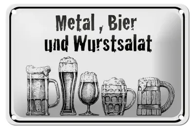 Produktbild von Blechschild Hinweis 18x12cm Bier und Wurstsalat