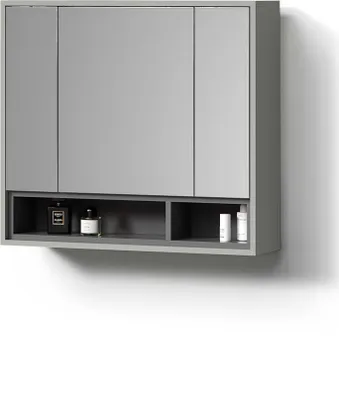 Produktbild von Badspiegelschrank Livinity Temo Grau/Anthrazit 80 x 72 cm, Model 52784
