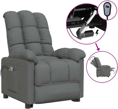 Obrázek produktu pro masážní křeslo vidaXL Electric Dark Grey Fabric