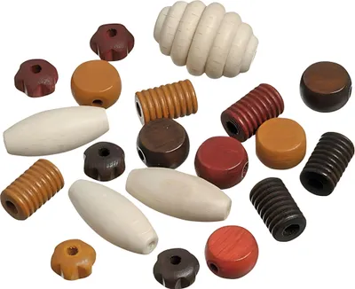 Produktbild von KNORR prandell Holzperlen-Mix Formen braun natur 20 Stück