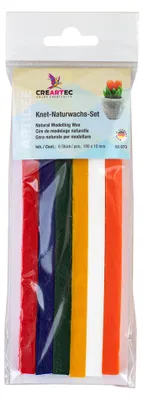 Produktbild von CREARTEC Knetwachs - in 6 Farben - zum Herstellen von Kerzen - aus einer Bienenwachsmischung - 80073