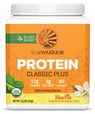 Produktbild von Sunwarrior Classic Plus Organic (375g) Vanilla - Eiweiße - Veganes Eiweiß