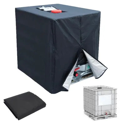 Zdjęcie produktu dla Pokrowiec IBC 420D – ochrona przed promieniowaniem UV – osłona dla zbiornika na deszczówkę – pojemność 1000 litrów – wymiary 120 x 100 x 116 cm – trwały materiał – osłona na zbiornik wody