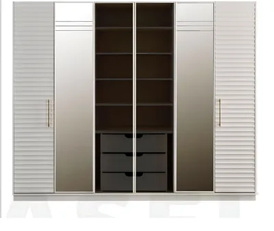 Obrázek produktu pro Designer Kleiderschrank mit Spiegel Schlafzimmer Luxus Möbel Schrank