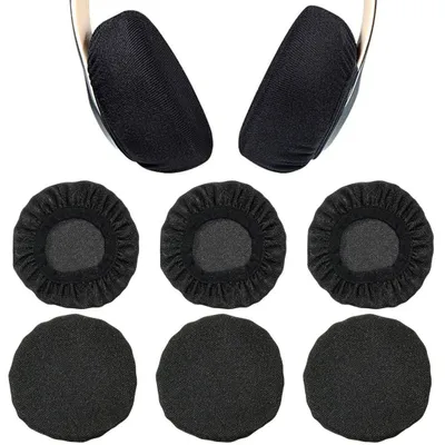 Productafbeelding van 6 stuks oorkussens voor hoofdtelefoon, elastisch, wasbaar, zwart