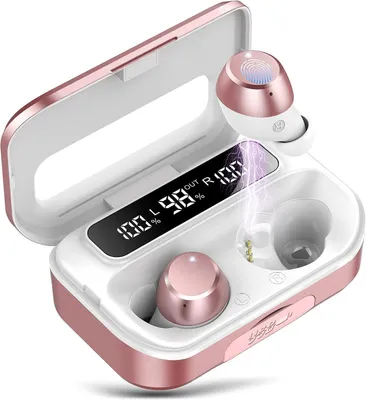 Produktbild von Bluetooth Kopfhörer Kabellos Bluetooth Ear Kopfhörer mit 4 ENC Noise Cancelling Mic 2026 Kabellose Kopfhörer 128Std Spielzeit LED-Anzeige IP7 Gold