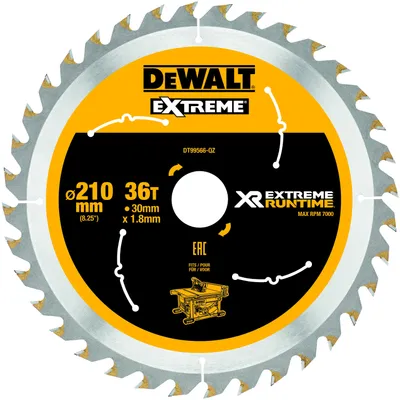 Produktbild von DEWALT Kreissägeblatt XR Extreme Runtime 210x30 36Z
