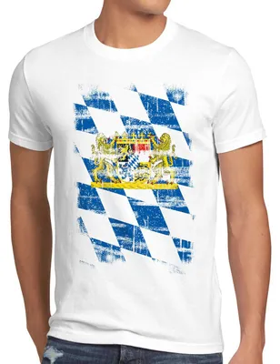 Produktbild von Bayern Vintage Flagge Herren T-Shirt München  Fussball FC