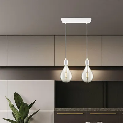 Produktbild von Home Sweet Home Deckenrosette Balken Metall weiß 2 Lichter