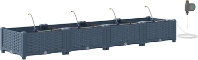 Produktbild von Stahlpflanzer für den Garten mit Bewässerungssystem – moderner, wetterfester Pflanztopf für Terrasse und Garten