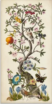 Produktbild von ARTland Glasbild Chinoiserie Natur I Größe: 50x100 cm