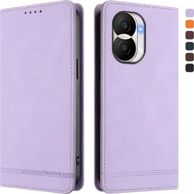 Image de Etui pour Honor X40i, étui rétro en cuirPolyuréthaneavec support et fentes pour cartes Violet