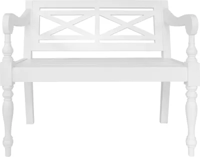 Zdjęcie produktu dla vidaXL Ławka Batavia 98 cm mahoń lite drewno biały