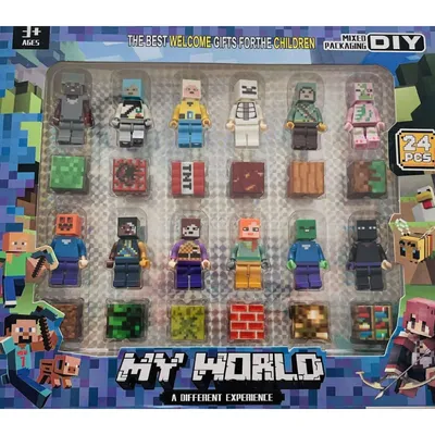 Obrázek produktu pro My World magnetická stavebnice s Minecraft figurkami 24 kusů + zbraně.