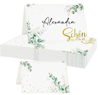 50 Tischkarten „Schön, dass du da bist“ – Hochzeit, Geburtstag