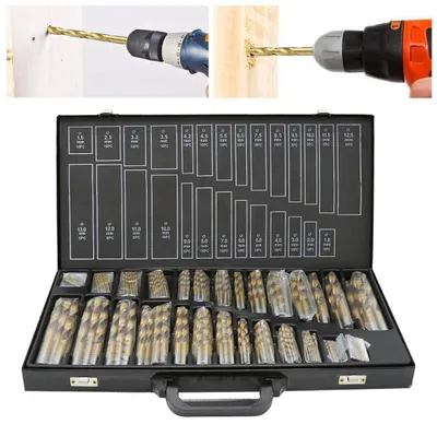 Produktbild von Ikodm Spiralbohrer 230 tlg Stahlbohrer Metallbohrer 1- 13mm  Bohrer Spiral-Bohrer Holz HSS TITAN Bohrer Set