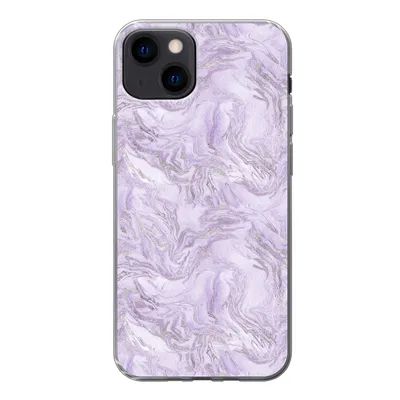 Produktbild von MuchoWow® Handyhülle Schutzhülle Hülle für iPhone 13 Marmor - Silber - Muster Silikon Softcase Handy Hülle - Karteninhaber