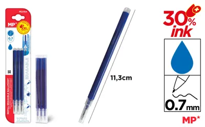 Productafbeelding van Wissellijntjes voor uitwisbare pennen, blauw, 3 stuks.
