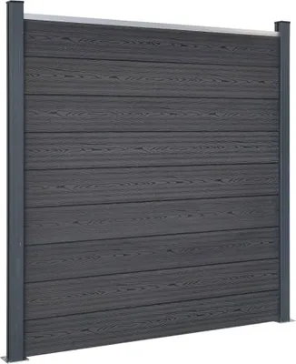 Produktbild von vidaXL Zaunelement-Set Grau 872x186 cm WPC