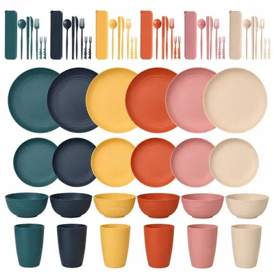 Immagine prodotto di Set di stoviglie da campeggio da 66 pezzi, per 6 persone