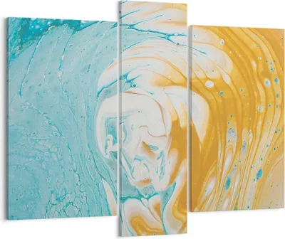 Produktbild von Bild auf Leinwand - Leinwandbild - 3 Teile - Abstraktion verschüttet Farben - 95x80cm - Wand Bild - Wanddeko - Wandbilder - Leinwanddruck - Bilder - Wanddekoration - Leinwand bilder - CB95x80-4742
