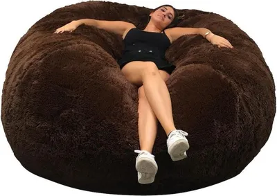 Immagine prodotto di Pouf gigante finta pelliccia BANANAIR cioccolato 180 cm