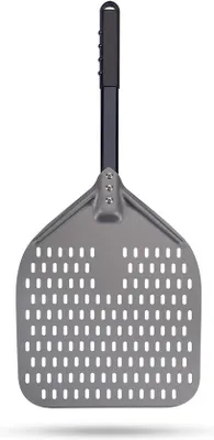 Obrázok produktu pre Perforovaná forma na pizzu – tvrdo eloxovaný hliník – odnímateľná rukoväť – kompaktné skladovanie – 12 x 14 palcov