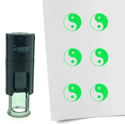 Produktbild von CombiCraft Selbstfärbender Stempel 'Yin Yang' in der Farbe Grün, Ø10mm