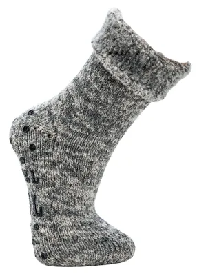 Produktbild von Wowerat Thermo Wollsocken ABS Anti-Rutsch innen geraut Graumelange Gr. 47-50 1 Paar