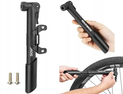 Produktbild von ROCKBROS Mini Fahrrad-Rahmenpumpe mit Halterung AV/FV 5,5 bar
