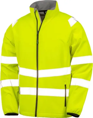 Produktbild von Result Genuine Recycled R505X | Recycled Printable Safety Softshell Jacket Sicherheitsjacke - Farbe: Fluorescent Yellow/Black - Größe: XL