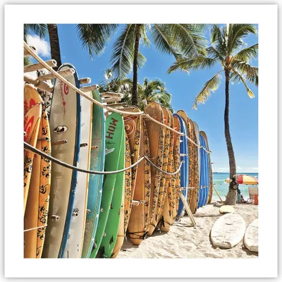 Produktbild von Poster - Poster ohne Rahmen - Board Surfen Strand - 50x50 cm - Wand Bild - Wanddeko - Wandbilder - Kunstposter - Wandposter - Bilder - Kunstdruck - Wanddekoration - Wandbild - P2XAC50x50-4165