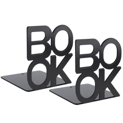 Produktbild von Bücherstützen, 14 cm, Metall, Figuren-Design, schwarz, für Bücherregal, Schreibtisch, Schule & Zuhause