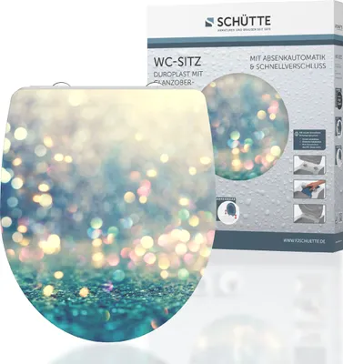 Obrázek produktu pro Schütte WC sedátko MAGIC LIGHT Duroplast lesklý plast s měkkým zavíráním a rychloupínáním s motivem třpytu 82587