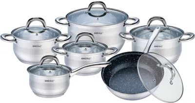 Image de Kinghoff pots Silver Marble 12 pieces KH1098