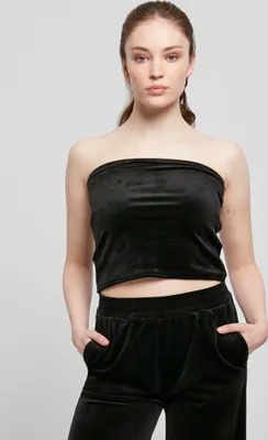 Immagine prodotto di Urban Classics - Top corto da donna in velluto nero - S