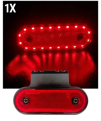 Image de Feu de signalisation à LED Tokos avec support, 12–24 V, pour camions, bus, fourgons, remorques, camions à plateau, rouge