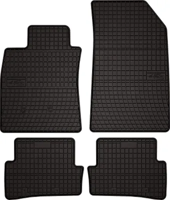Image de Tapis de sol voiture en caoutchouc pour Renault Clio III (2005-2012, grandtour, combi, hatchback) Noir, lot de 4 pièces, fixations