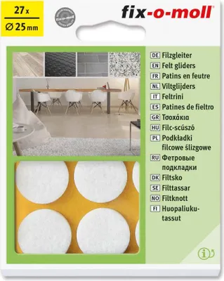 Produktbild von Filzgleiter rund 25mm Big Pack weiß fix-o-moll